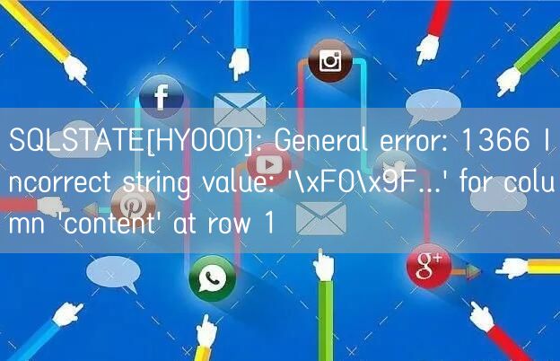 SQLSTATE[HY000]: General error: 1366 Incorrect string value: '\xF0\x9F...' for column 'content' at r