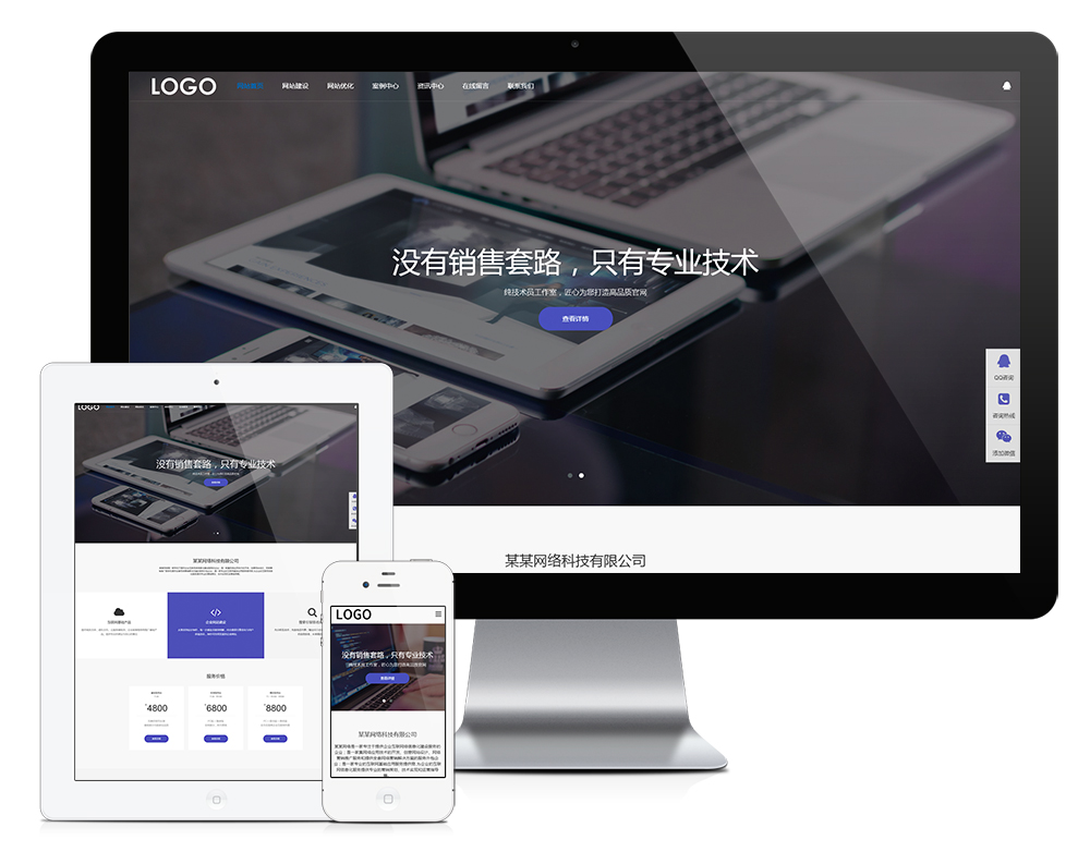 响应式网站建设网络科技网站模板